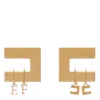 Elisabetta Franchi Square-frame Earrings In Gold