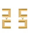 Elisabetta Franchi Deconstructed Logo Earrings In Gold