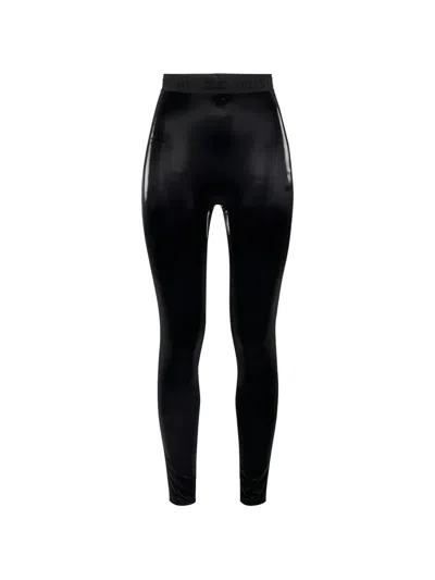 Elisabetta Franchi Logo-elasticated Leggings In Black