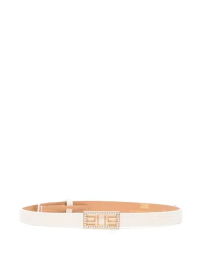 Elisabetta Franchi Logo-embellished Belt In Neutral