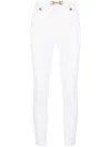 Elisabetta Franchi Logo-embellished Cropped Trousers In White