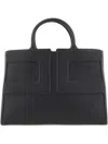 Elisabetta Franchi Medium Tote Bag With Logo In Black