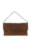 Elisabetta Franchi Logo-embossed Folded Shoulder Bag In Brown