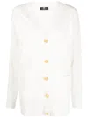Elisabetta Franchi Logo-embossed Knitted Cardigan In White