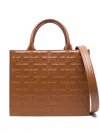 Elisabetta Franchi Logo-embossed Quilted Tote Bag In 600 Cuoio