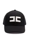 Elisabetta Franchi Embroidery Canvas Baseball Cap In 黑色