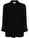 Elisabetta Franchi Logo-embroidered Crepe Shirt In Black