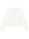 Elisabetta Franchi Logo-embroidered Cropped Sweatshirt In Neutrals