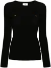 Elisabetta Franchi Knitted Silk And Viscose Top In Black