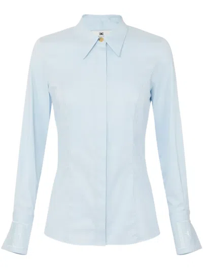 Elisabetta Franchi Logo-embroidered Shirt In Blue