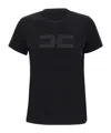 Elisabetta Franchi Logo-embroidered T-shirt In Black