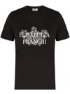 Elisabetta Franchi Jersey T-shirt With Logo Print And Embroidery In Black