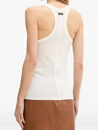 Elisabetta Franchi Logo-embroidered Tank Top In White