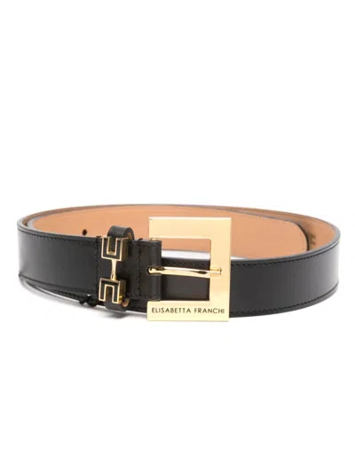 Elisabetta Franchi Logo-engraved Belt In Black