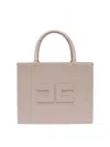 Elisabetta Franchi Medium Leather-effect Handbag With Stitching In Beis
