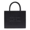 Elisabetta Franchi Borsa Tote Nera Piccola Con Impunture A Contrasto In Black