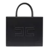 Elisabetta Franchi Borsa Tote Nera Piccola Con Impunture A Contrasto In Black