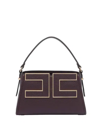 Elisabetta Franchi Logo Handbag In Brown