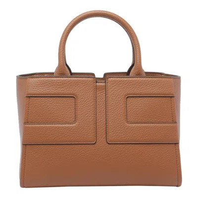 Elisabetta Franchi Logo Handbag In Brown