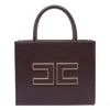 Elisabetta Franchi Borsa Tote Piccola Con Logo Bordeaux In Burgundy