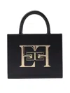 Elisabetta Franchi Medium Logo-plaque Tote Bag In Negro