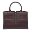 Elisabetta Franchi Leather Textured Shoulder Bag With 2 Handles In Red