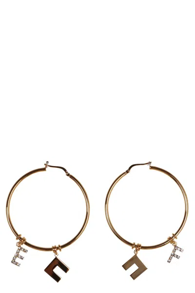 Elisabetta Franchi Logo Hoop Earrings