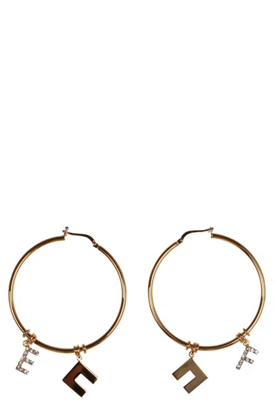 Elisabetta Franchi Logo Hoop Earrings