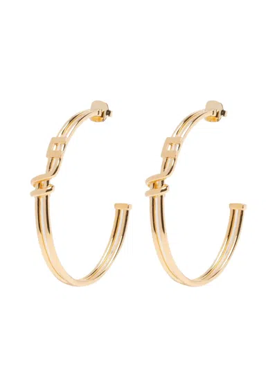 ELISABETTA FRANCHI LOGO HOOP EARRINGS