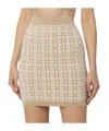 Elisabetta Franchi Logo-intarsia Knitted Skirt In Nude