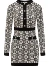 Elisabetta Franchi Chic Viscose Dress With Embellished Buttons In Black