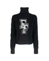 Elisabetta Franchi Logo Intarsia Roll Neck Jumper In Black