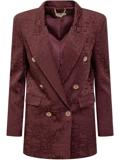 ELISABETTA FRANCHI LOGO-JACQUARD BLAZER