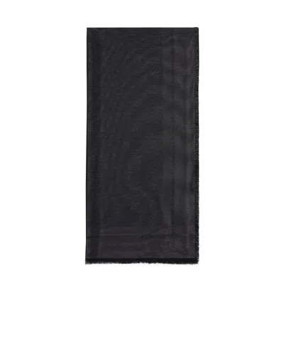 Elisabetta Franchi Logo-jacquard Lurex Scarf In Black