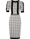 Elisabetta Franchi Midi Knit Dress In White