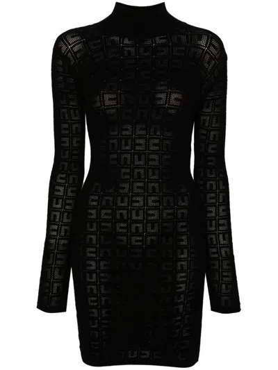 Elisabetta Franchi Logo-jacquard Mini Dress In Black