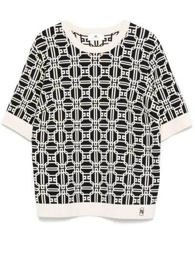 Elisabetta Franchi Logo-jacquard Top In Multicolor
