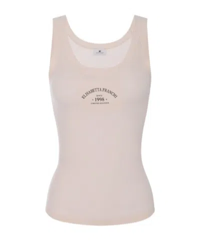 Elisabetta Franchi Logo Knitted Vest In Pink