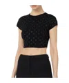 Elisabetta Franchi Logo Lettering Embellished Cropped Top In Black