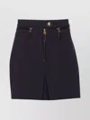 Elisabetta Franchi Mini Skirt With Front Slit In Black