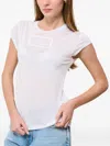 Elisabetta Franchi Logo-motif Cap-sleeve T-shirt In White