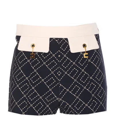 ELISABETTA FRANCHI LOGO-MOTIF WELT-POCKETS SHORTS