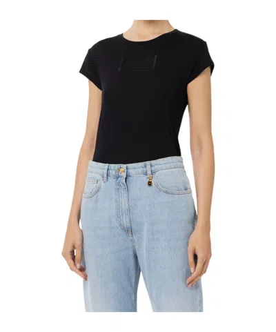 Elisabetta Franchi Logo-patch T-shirt In Black