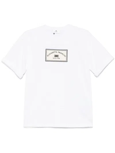 Elisabetta Franchi Logo-patch T-shirt In White