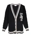 Elisabetta Franchi Logo Patch V-neck Cardigan In Black
