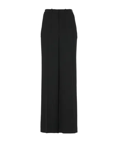 Elisabetta Franchi Logo Patch Wide-leg Trousers In Black