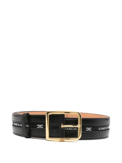 Elisabetta Franchi Logo-pattern Belt In Black