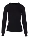 Elisabetta Franchi Crewneck Knitwear All-over Pattern In Black