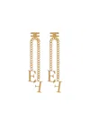 Elisabetta Franchi Earrings With Pendant Chain In Gold