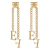 Elisabetta Franchi Earrings With Pendant Chain In Gold